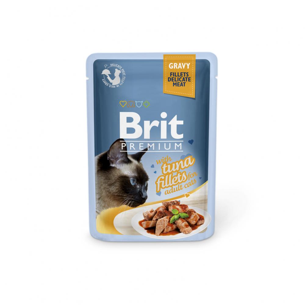 Brit咘莉優選貓咪餐包 成貓  肉汁鮪魚片 85克