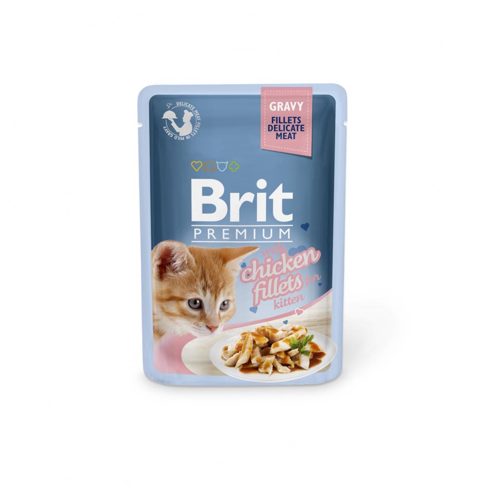 Brit咘莉優選貓咪餐包 幼貓  肉汁雞肉片 85克