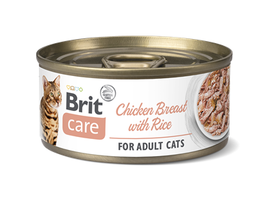Brit咘莉Care呵護貓罐系列-成貓  雞胸+白米70克