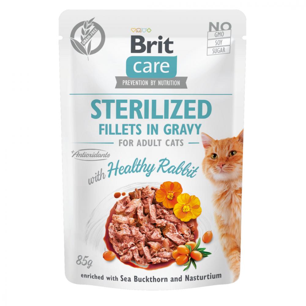 Brit咘莉-Care呵護貓咪餐包-多汁肉片-絕育貓配方 健康兔肉 85克