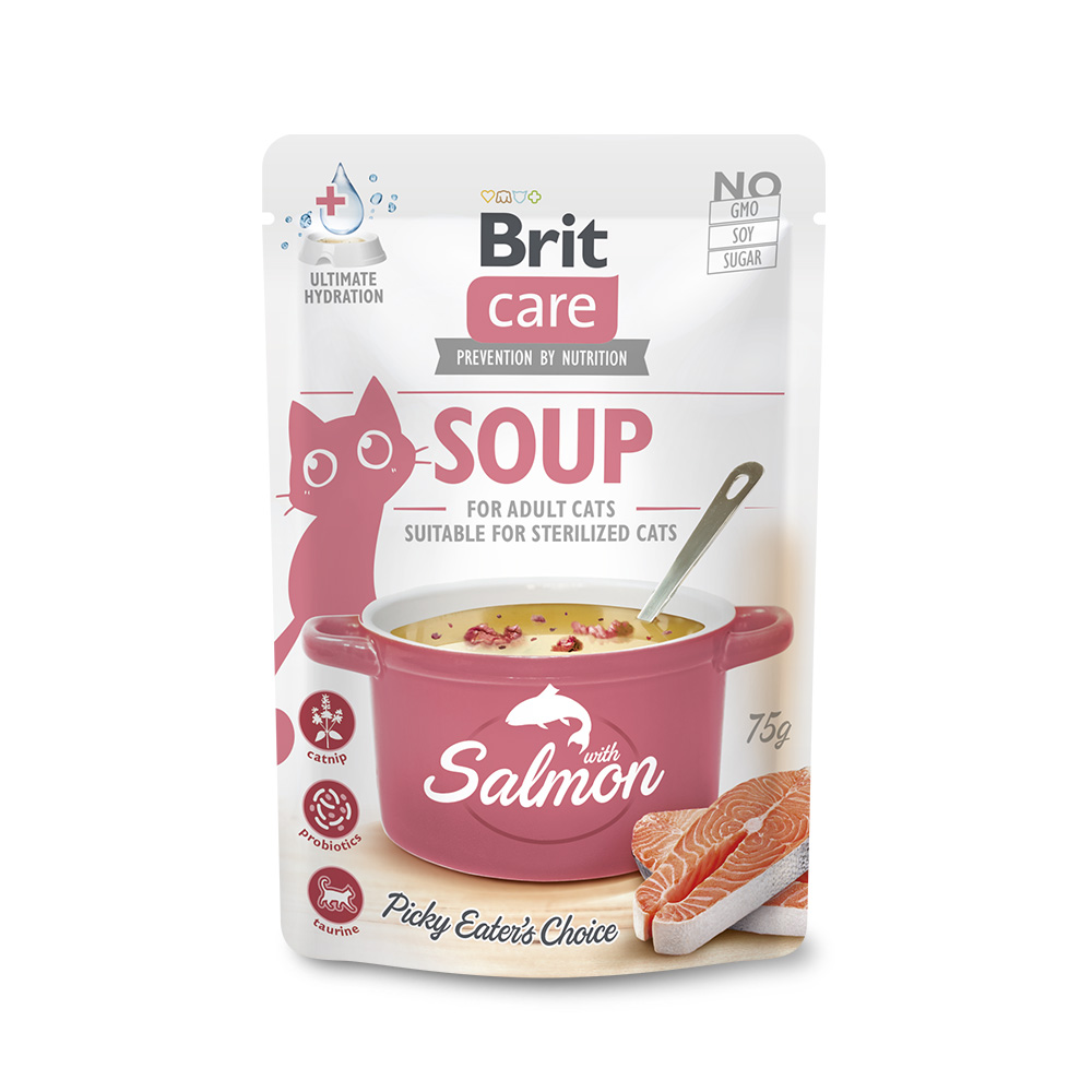 Brit咘莉 Care極致補水貓湯包(嫩雞佐鮮鮭)