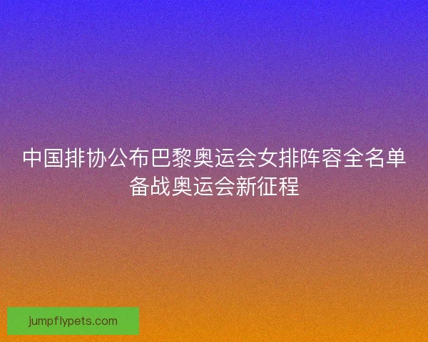 中国排协公布巴黎奥运会女排阵容全名单备战奥运会新征程