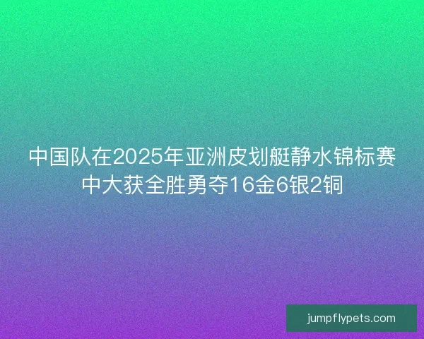 中国队在2025年亚洲皮划艇静水锦标赛中大获全胜勇夺16金6银2铜