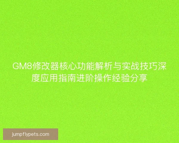 GM8修改器核心功能解析与实战技巧深度应用指南进阶操作经验分享
