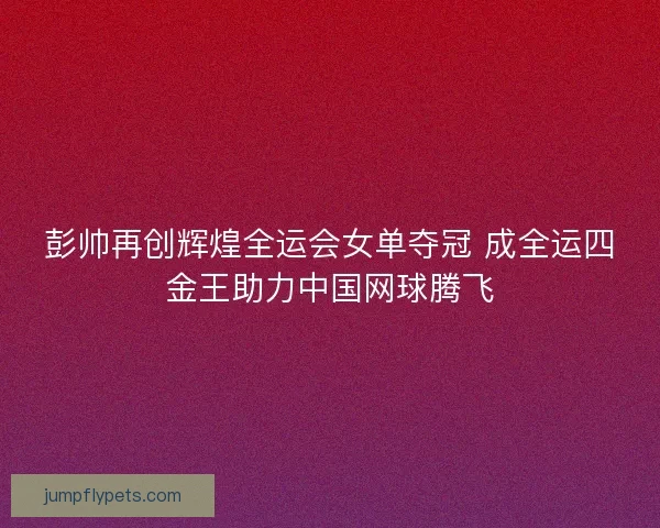 彭帅再创辉煌全运会女单夺冠 成全运四金王助力中国网球腾飞