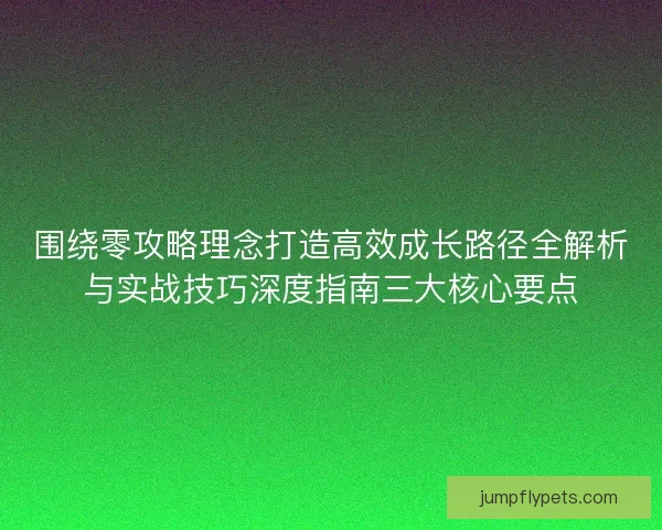 围绕零攻略理念打造高效成长路径全解析与实战技巧深度指南三大核心要点